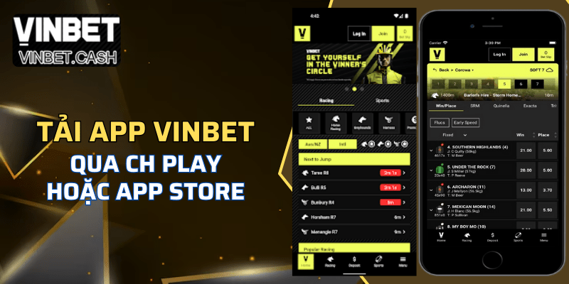 Thực hiện tải app VINBET qua CH play hoặc App store